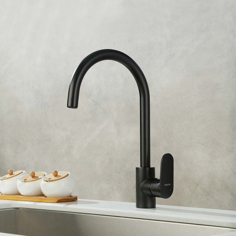 Смеситель для кухни AQUATEK Ника AQ1882MB черный матовый