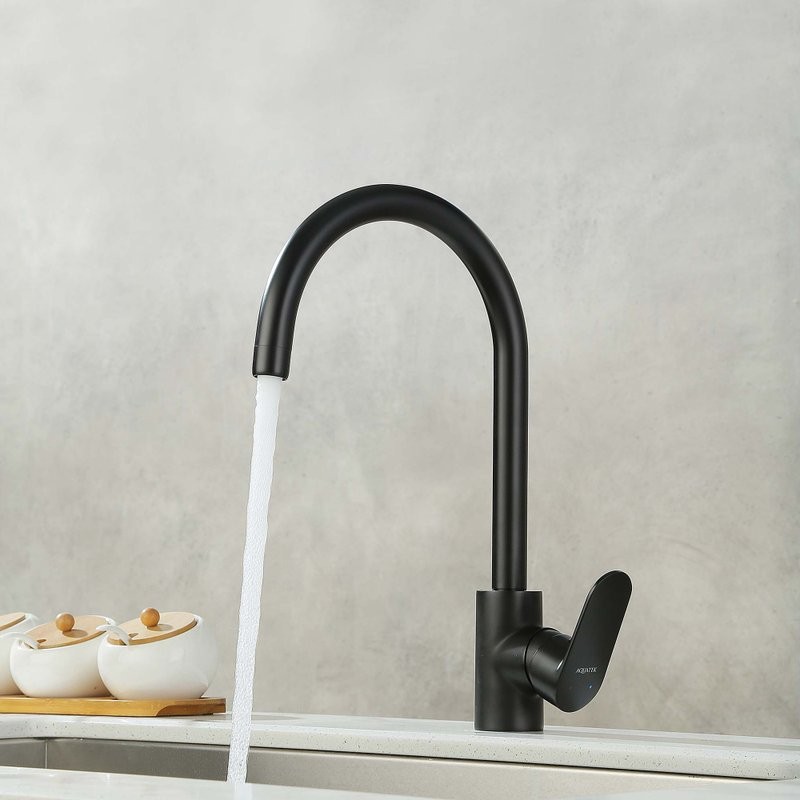 Смеситель для кухни AQUATEK Ника AQ1882MB черный матовый