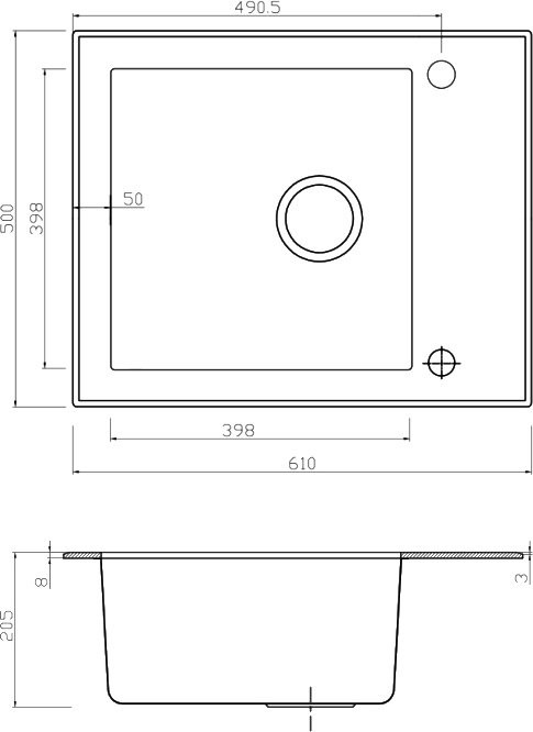 Мойка кухонная Seaman Eco Glass SMG-610W
