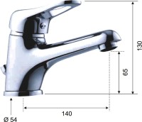 Смеситель для раковины Remer Kiss K10L с донным клапаном Смеситель для раковины Remer Kiss K10L с донным клапаном