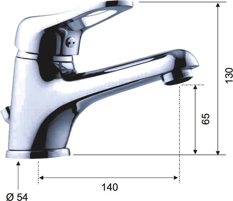 Смеситель для раковины Remer Kiss K10L с донным клапаном