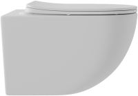 Унитаз подвесной Aqueduto Ovo OVO0120 безободковый, с микролифтом, белый матовый + Ершик Ridder Gaudy Gaudy 2231402 розовый