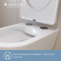 Унитаз подвесной Aqueduto Ovo OVO0120 безободковый, с микролифтом, белый матовый + Ершик Ridder Gaudy Gaudy 2231402 розовый