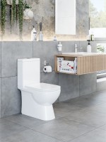 Унитаз-компакт напольный Sanita luxe Quadro Slim с микролифтом, белый