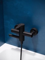 Смеситель для ванны с душем РМС SUS124BL-009E матовый черный
