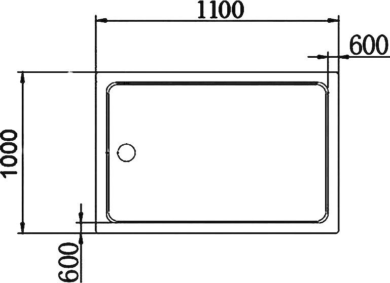 Поддон для душа Cezares Tray TRAY-A-AH-110/100-15-W 110x100, с сифоном