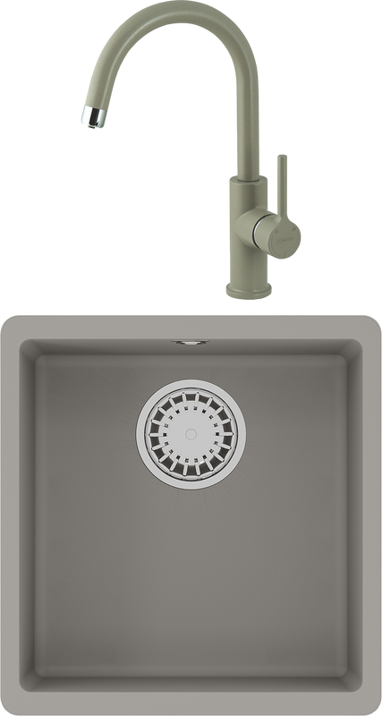 Комплект Мойка Lemark Sinara 400-U 9910063 грей + Смеситель Comfort LM3073PGR грей