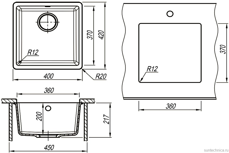 Комплект Мойка Lemark Sinara 400-U 9910063 грей + Смеситель Comfort LM3073PGR грей