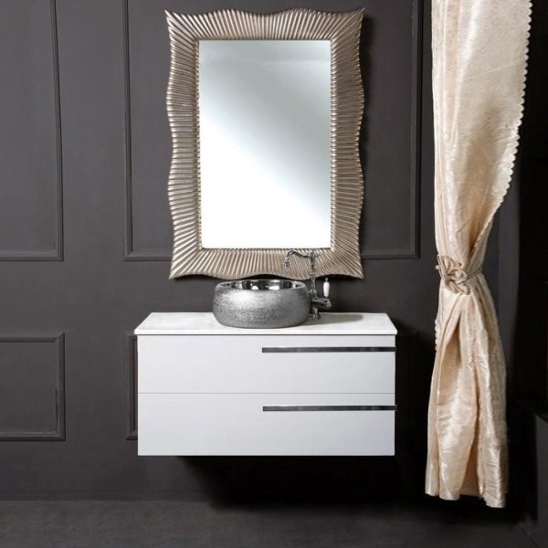 Мебель для ванной комнаты Armadi Art NeoArt 100 белая с ручками Luce хром