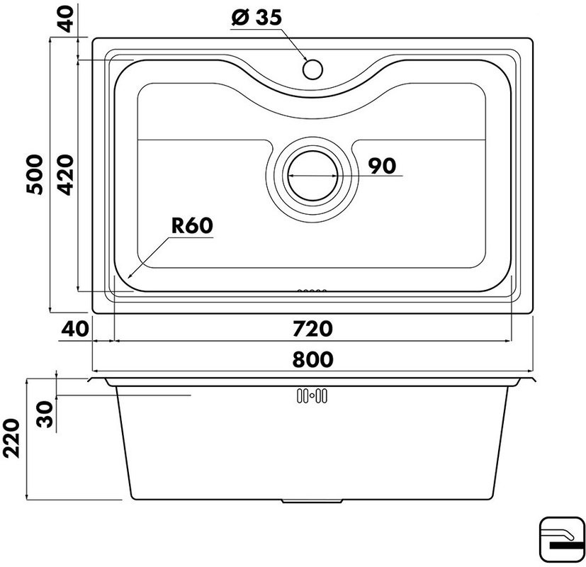 Мойка кухонная Seaman Eco Wien SWT-8050