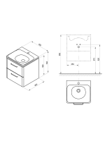 Тумба под раковину без столешницы Ravak Balance II SD 50 глянцевая белая, ручки черные