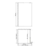 Душевая перегородка Wasserkraft Rur 30W 120 см, профиль хром, стекло текстурное