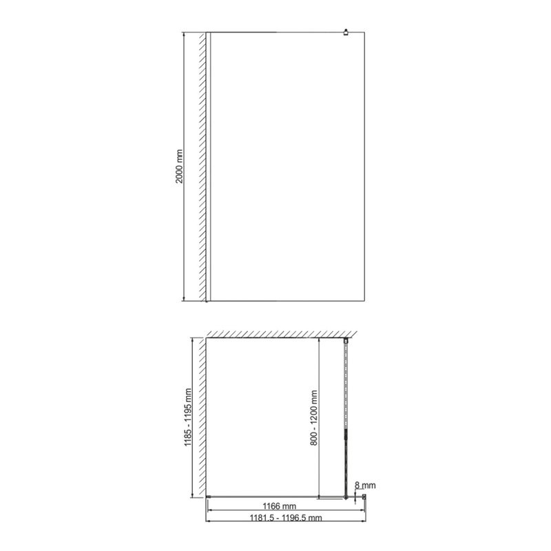 Душевая перегородка Wasserkraft Rur 30W 120 см, профиль хром, стекло текстурное