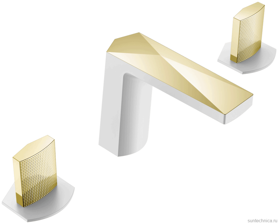 Смеситель для раковины Boheme Venturo 150-WG-TOUCH белый, золото