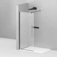 Душевая перегородка Cezares Liberta -L-1-125-120-C-NERO профиль черный, стекло прозрачное