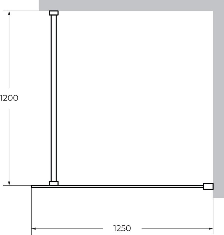 Душевая перегородка Cezares Liberta -L-1-125-120-C-NERO профиль черный, стекло прозрачное