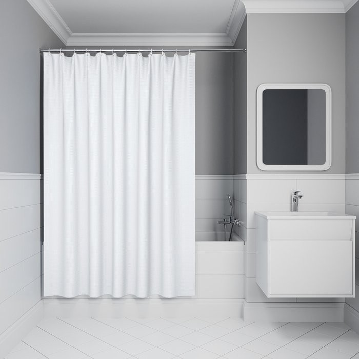 Штора для ванной IDDIS Decor DW01P18i11 180х200, белая