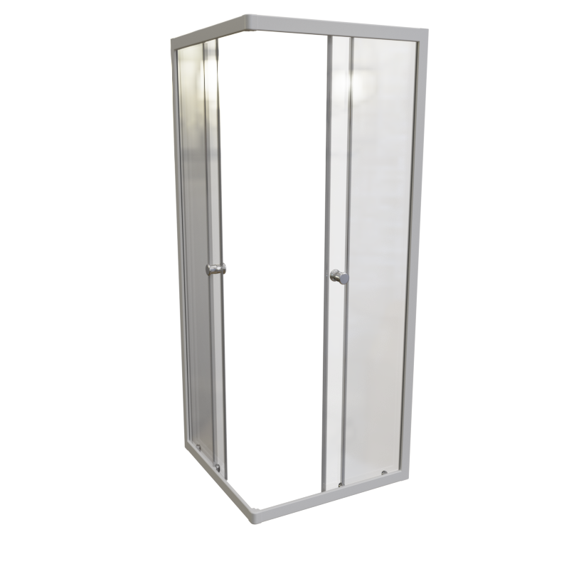 Душевой уголок Radomir Берген SQ 90х90 см, профиль матовый хром, стекло прозрачное