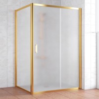 Душевой уголок Vegas Glass ZP+ZPV 140*100 09 10 профиль золото, стекло сатин