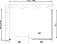 Душевой уголок Vegas Glass ZP+ZPV 140*100 09 10 профиль золото, стекло сатин