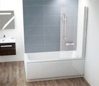 Шторка на ванну Ravak CVS1-80 R Transparent, профиль сатин