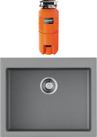 Комплект Мойка Omoikiri Bosen 61-GR leningrad grey + Измельчитель Nagare slim 900