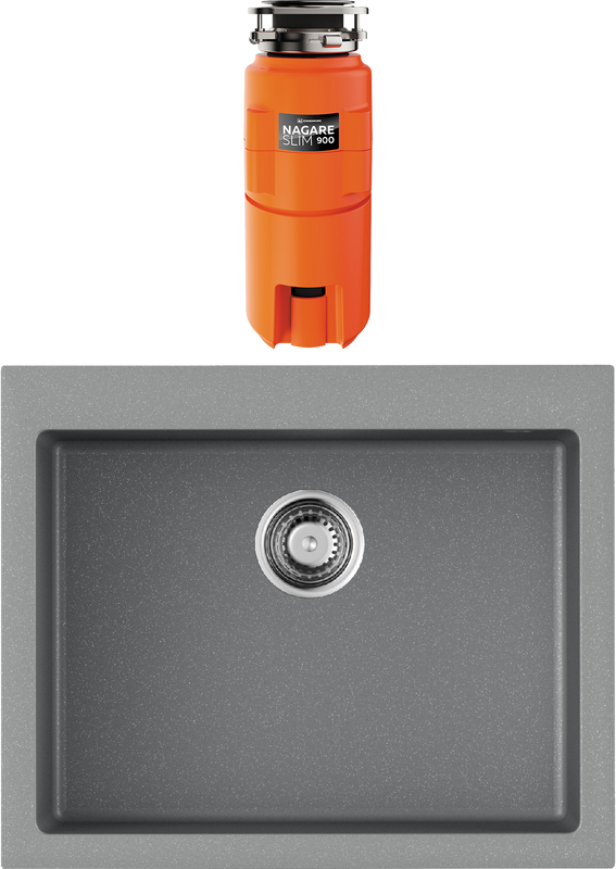 Комплект Мойка Omoikiri Bosen 61-GR leningrad grey + Измельчитель Nagare slim 900