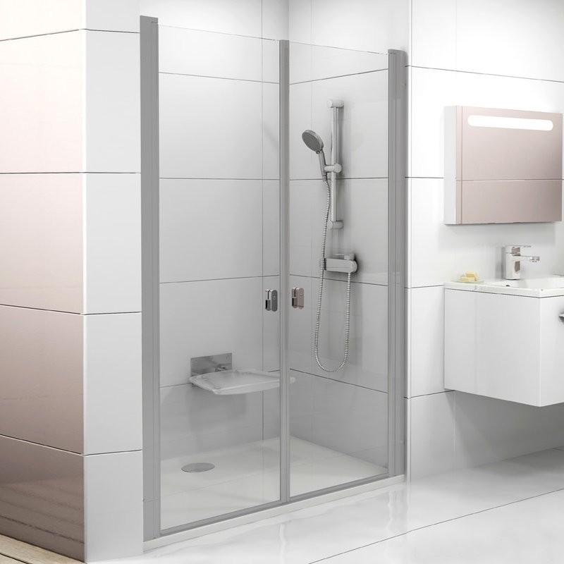 Душевая дверь в нишу Ravak Chrome CSDL2-120 Transparent, профиль сатин