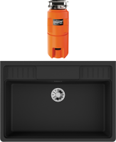 Комплект Мойка Omoikiri Kinokawa 90-GB графит + Измельчитель Nagare slim 900