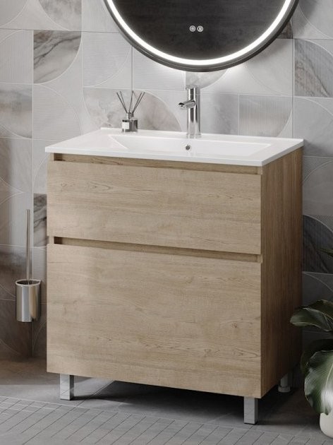 Тумба под раковину без столешницы Teymi Laina 75 напольная, светлый дуб