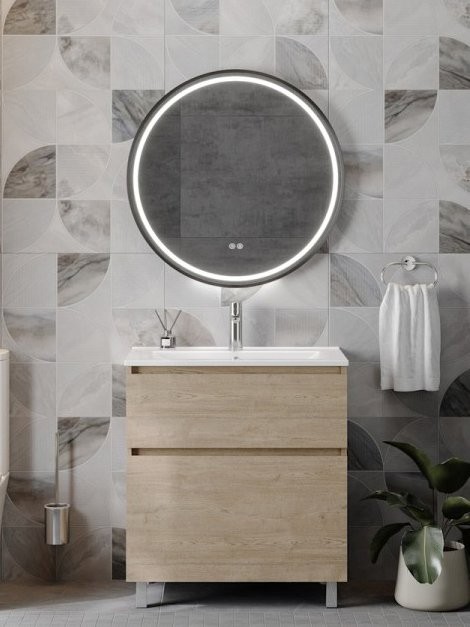 Тумба под раковину без столешницы Teymi Laina 75 напольная, светлый дуб