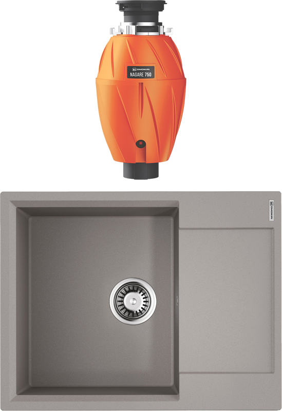 Комплект Мойка Omoikiri Daisen 65 leningrad grey + Измельчитель Nagare 750