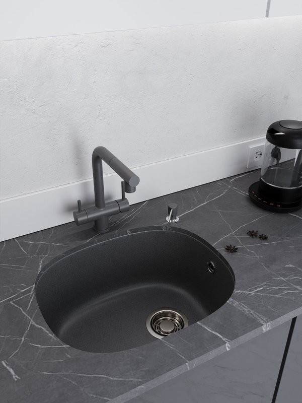 Мойка кухонная Emar Quartz EMQ-1560.P антрацит