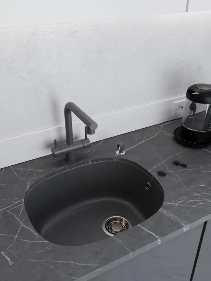 Мойка кухонная Emar Quartz EMQ-1560.P антрацит