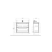 Тумба под раковину без столешницы Alavann Berta 85 подвесная, белая