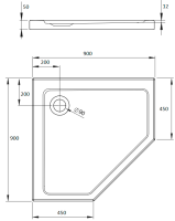 Поддон для душа Radaway Doros PT 90x90 с сифоном