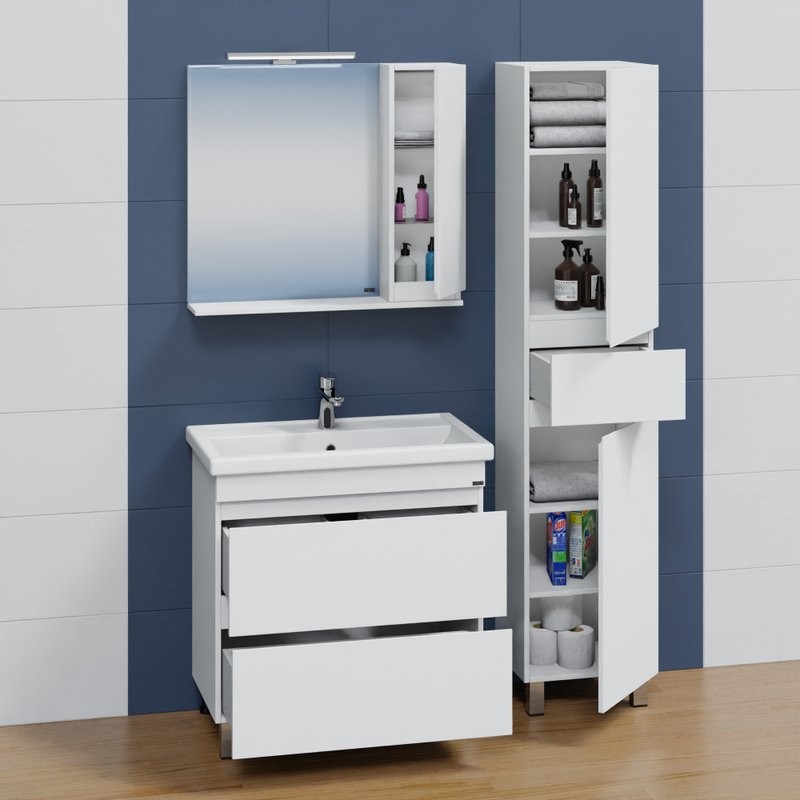 Мебель для ванной комнаты СаНта Марс 80 напольная, с ящиками