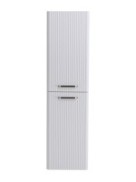 Шкаф-пенал для ванной BelBagno Due 40 подвесной, ручки матовый атласный никель, белый металлик