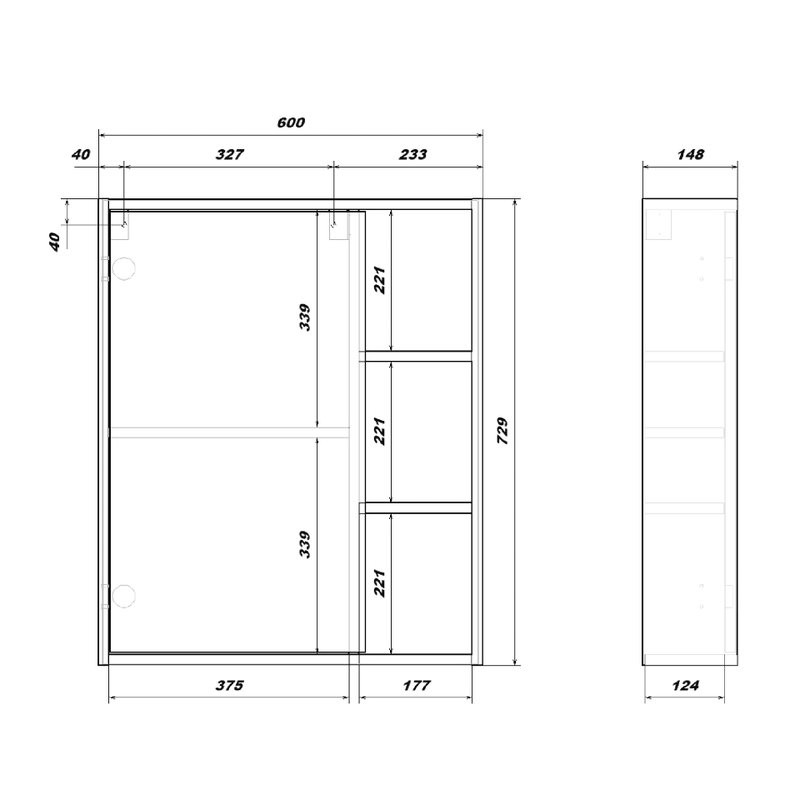 Мебель для ванной комнаты SanStar Graffa 60 дуб вотан, графит софт, раковина Фостер 60