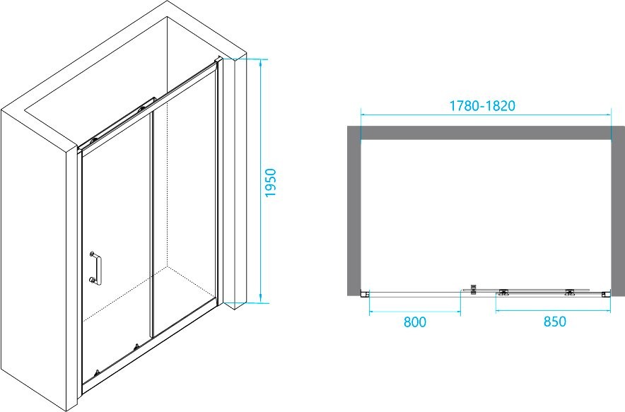 Душевой уголок RGW Passage PA-14+120 см (178-182)x120x195 профиль хром, стекло прозрачное