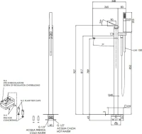 Напольный смеситель для ванны с душем Remer Absolute AU08BO белый матовый, С ВНУТРЕННЕЙ ЧАСТЬЮ