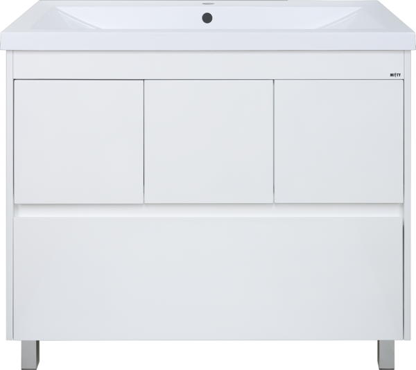 Тумба под раковину Misty Алиса 100 напольная, белая эмаль