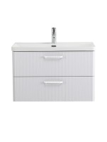 Тумба с раковиной BelBagno Due 80 ручки белые, bianco lucido