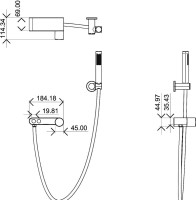 Смеситель для ванны с душем Boheme Stick 123-WCR white diamond chrome
