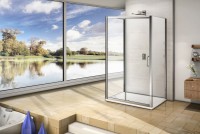 Душевой уголок Good Door Neo WTW+SP+SP 120х90 см + очиститель для стекол