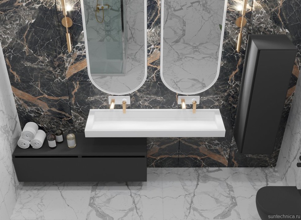 Тумба Armadi Art Flat Valessi Uno-S 140 антрацит матовый