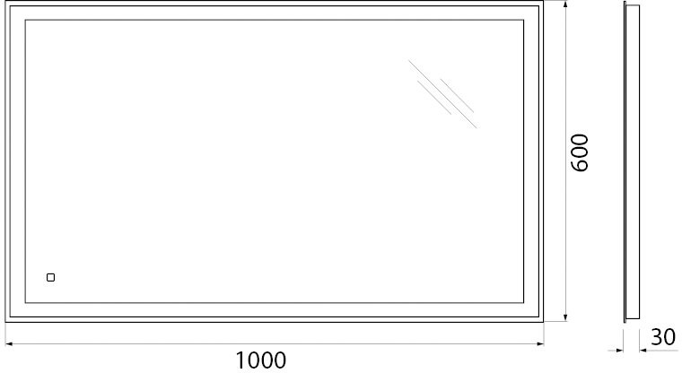 Зеркало BelBagno SPC-GRT-1000-600-LED-TCH