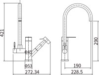 Смеситель для кухни Fashun A56005 сатин Смеситель для кухни Fashun A56005 сатин