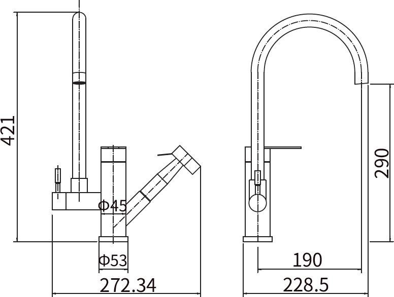 Смеситель для кухни Fashun A56005 сатин
