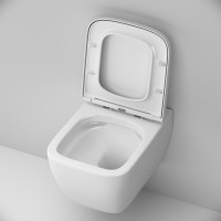 Комплект  Унитаз подвесной AM.PM Gem C901701SC безободковый, с микролифтом + Система инсталляции для унитазов Grohe Rapid SL 38772001, 3 в 1 с кнопкой